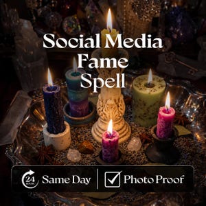 Hechizo para alcanzar la fama en redes sociales, visibilidad online, confianza creativa y ritual para el crecimiento de la marca personal.