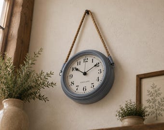 Nordic Rope Hanging Wall Clock Minimalist Scandinavian Silent Decor