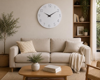 Ultra Thin Minimalist Wall Clock: Silent, Non-Ticking Scandinavian Home Decor