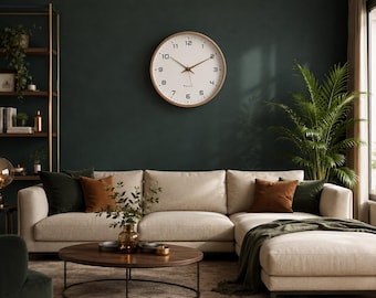 Modern Wood Wall Clock – Scandinavian Minimalist Living Room Décor (10, 12, 14 Inch)