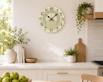 Decorative Wall Clock, Vintage Farmhouse Wall Decor, Modern Rustic Clock, Living Room Kitchen Decor, 10 Inch or 12 Inch