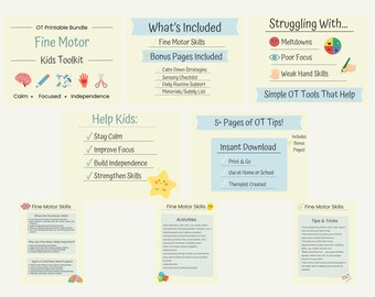 Fine Motor Skills | Occupational Therapy Bundle for Kids | 5+ Page Printable