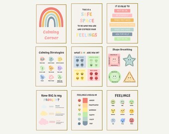 Emotional Regulation Posters for Kids | Calm Down Corner Printables | Coping Skills Bundle