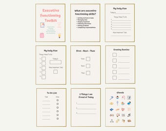 Executive Functioning Toolkit for Kids | ADHD Support | Organization, Planning & Routine Printables