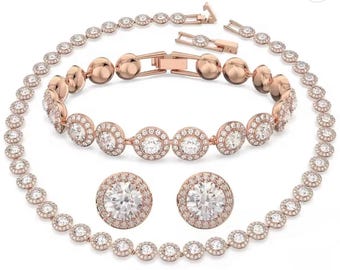 Rose Gold Angelic Set Necklace+Bracelet+Earrings