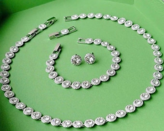 Silver Angelic Set Necklace+Bracelet+Earrings