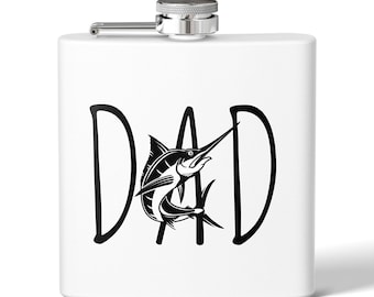 Dad Flask 6oz | Stainless Steel Fishing Father Design