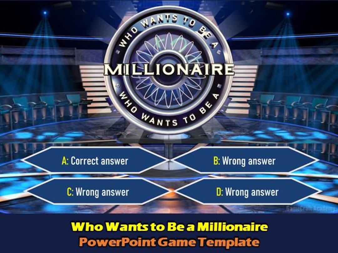 Who Wants to Be a Millionaire Game Powerpoint | Editable Quiz Template ...