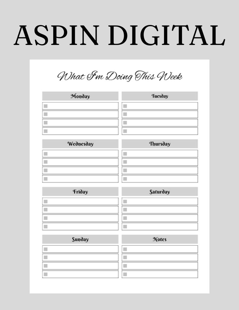 Weekly to Do List Printable | Minimal Task Planner Sheet | Instant ...