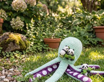Dog Octopus Plush Toy for Aggressive Chewers, Interactive Crinkle Puppy Toy, Cute Ocean Pet Gift, Enrichment Tug Toy for Small Medium Dogs