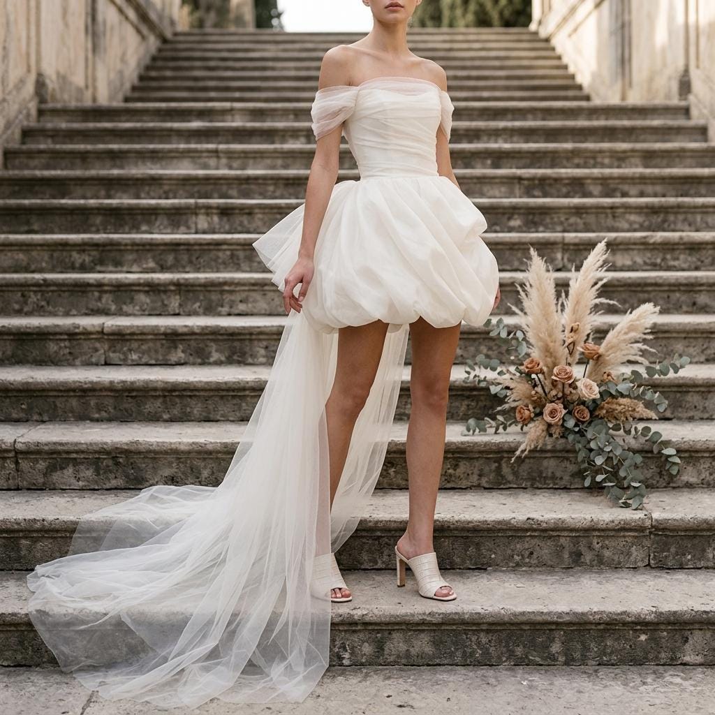 white bridal engagement dress White Ruffle Maxi Dress for Bride main image 0