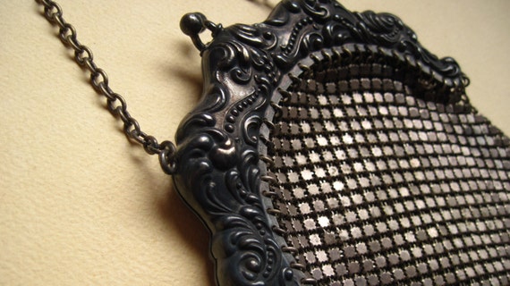 German Silver Mesh Evening Bag