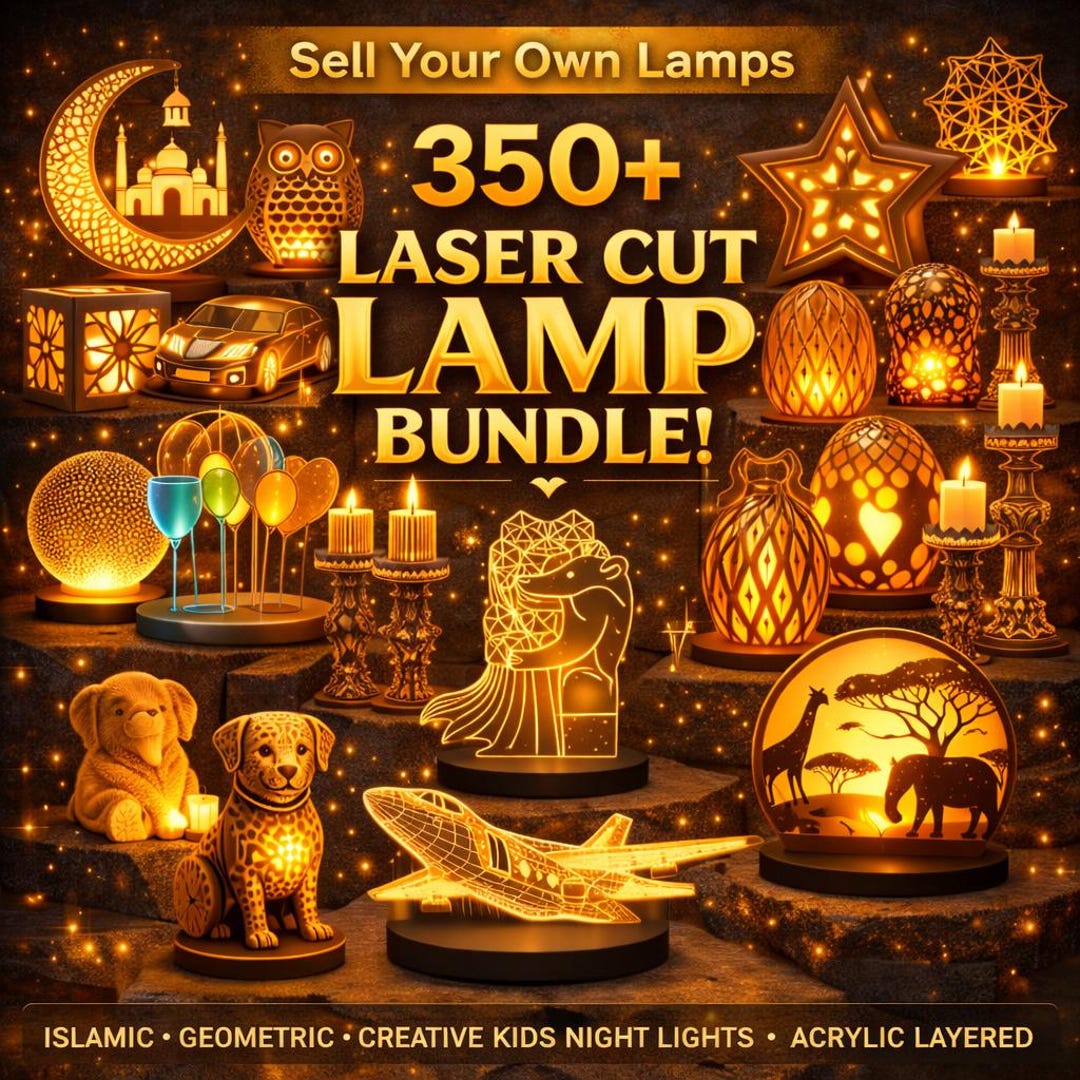 350+ Laser Cut Lamp Bundle | Laser Cut Lamps Bundle | Modern 3D Lantern ...