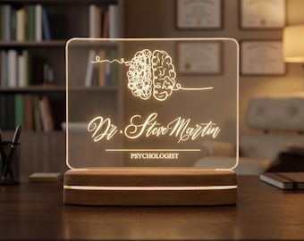Personalized Psychologist Gift Custom Name LED Lamp Therapy Office Decor Mental Health Counselor Gift Psychology Student Graduation Gift