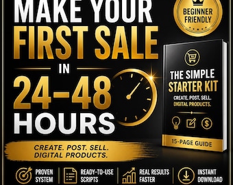 First Sale Blueprint | How to Make Your First Digital Product Sale | Beginner Guide | Faceless Income Strategy | Passive Income Starter Kit