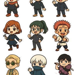 Anime Character Sticker Pack | 15 Iconic Series PNG Bundle (digital ...