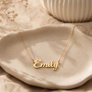 Personalized Gold Name Necklace, Custom Name Necklace, Dainty Script Necklace, Name Jewelry, Birthday Gift for Her