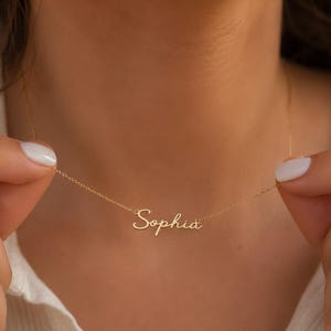14K  Gold Filled Personalized Name Necklace, Custom Script Name Necklace, Dainty Gold Jewelry, Birthday Gift for Her, Custom Name Jewelry