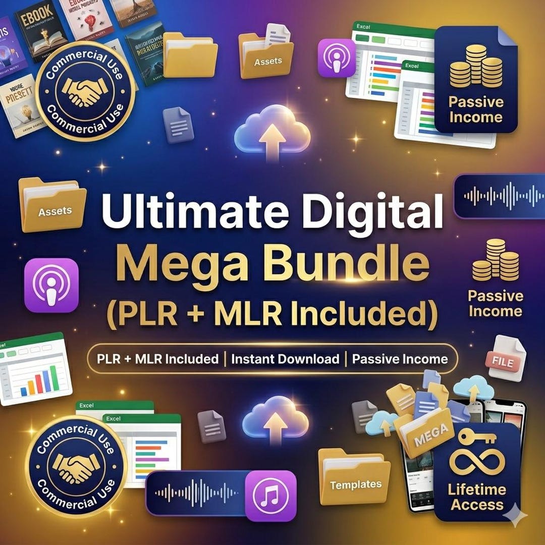 PLR MLR Digital Mega Bundle | Ebooks, Courses, Templates, Editing ...