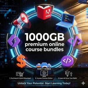 1000GB Digital Learning Bundle | Online Courses, Tutorials & Training Resources | Business, Design, Marketing Content Library