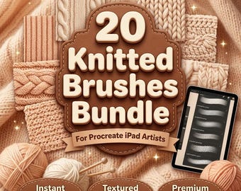 Knitted Procreate Brushes | Realistic Yarn, Sweater Textures (Digital Download)