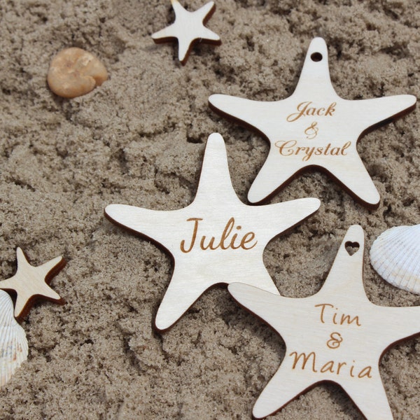 2" Starfish Wedding Favors, Wooden Tags, Beach Wedding Favors, Beach Favor, Starfish, Wedding Favors, Beach Wedding, Decor, Party, Shower