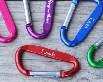 1 Personalized Carabiner Clip, Engraved Carabiner Clip, Christmas Gifts, Personalized Stocking Stuffers, Birthday Party Favors