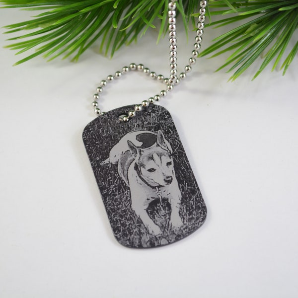 Engraved Photo Dog Tag, Dog Tag, Pet Memorial Necklace, Pet Memorial Keychain, Pet Portrait, Pet Loss Gifts, Memorial Dog Tag, Pet Memorial