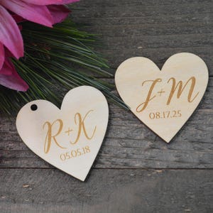 Heart Favors, Favor Tags, Wood Hearts, Wedding Favors, Hearts for Wedding, 2 inch
