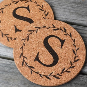 Personalized Trivet, Monogrammed Cork Trivet, Engraved Trivet, Personalized Kitchen Gift, Monogrammed Wedding Gift, Housewarming Gift