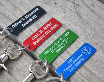 Engraved Accountability Tag, First Responder Keychain, Personalized Accountability Tag, Firefighter Keychain