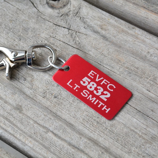 Personalized Accountability Tag, Engraved Accountability Tag, First Responder Keychain, Firefighter Keychain, EMS Keychain