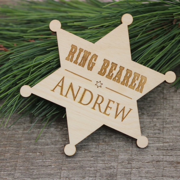 Ring Bearer Badge, Ring Security Badge, Personalized, Ringbearer, Ring Bearer, Badge, Ring Security, Rustic, Western, Wedding, Dress Up