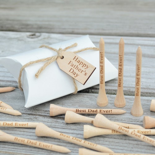 READY to SHIP!! 20 Personalized Golf Tees, Fathers Day, Gift for Dad, Golf Tees for Dad, Engraved Golf Tees, Happy Father's Day, 2 3/4" Tees