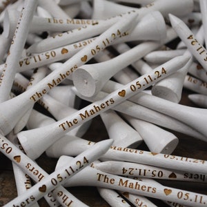 20 Personalized White Golf Tees, 2 3/4&#39;&#39; Golf Tees, Golf Gifts For Men, Groomsmen Golf Gift, Golf Tees, Golf Tee, Golf Tees Groomsman, Golf