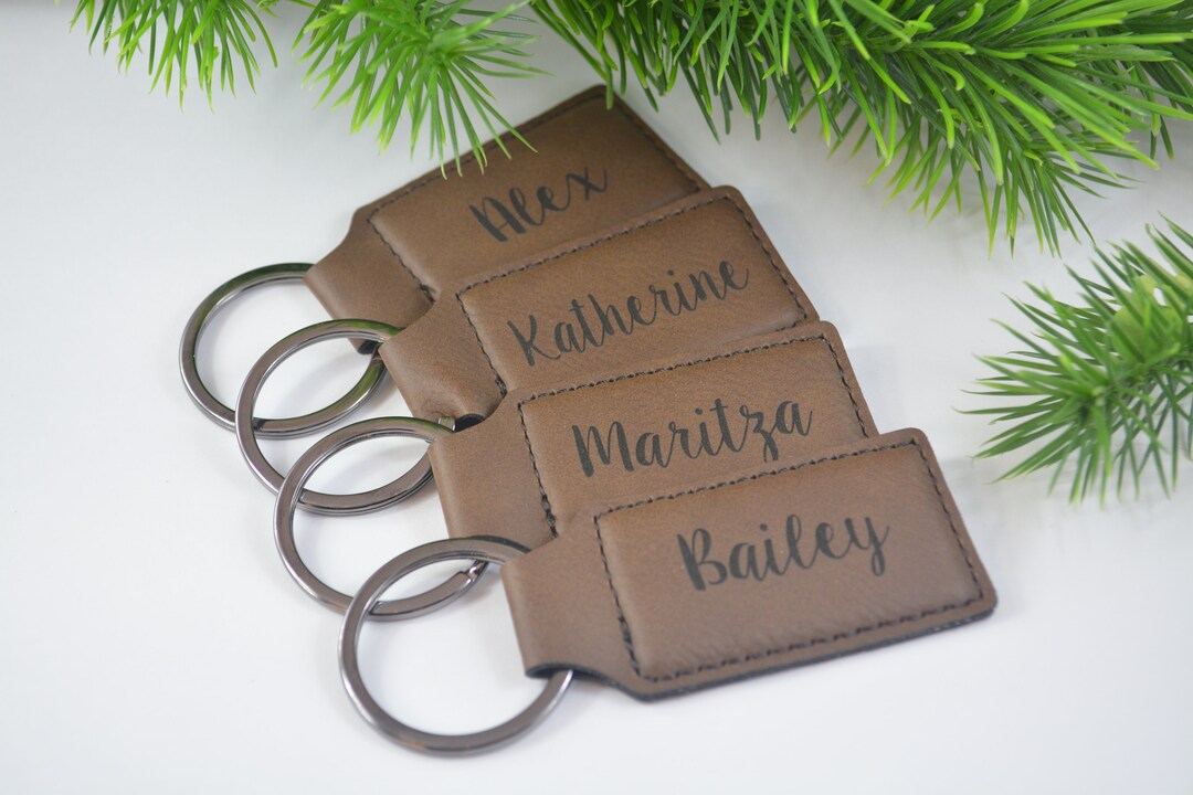 Bulk Personalized Keychains Leatherette Keychains Vegan Etsy