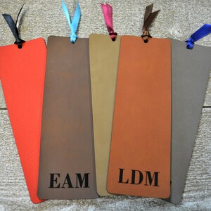 Monogram Bookmark, Personalized Bookmark, Vegan Leather, Leatherette Bookmark, Bookmark with Monogram, Teacher, Gift for Him, Book Lover
