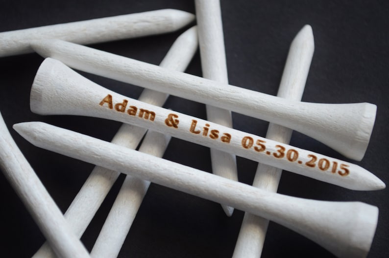 100 White Personalized Golf Tees Engraved Golf Tees Wedding Etsy