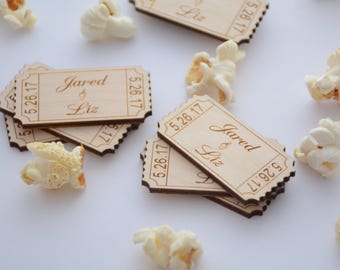 Movie Ticket Favors, Movie Theme Wedding, Party, Shower Favors, Party Favors, Wedding Favors, Movie, Movie Tags, Favor, 5 - 100, 2 inch