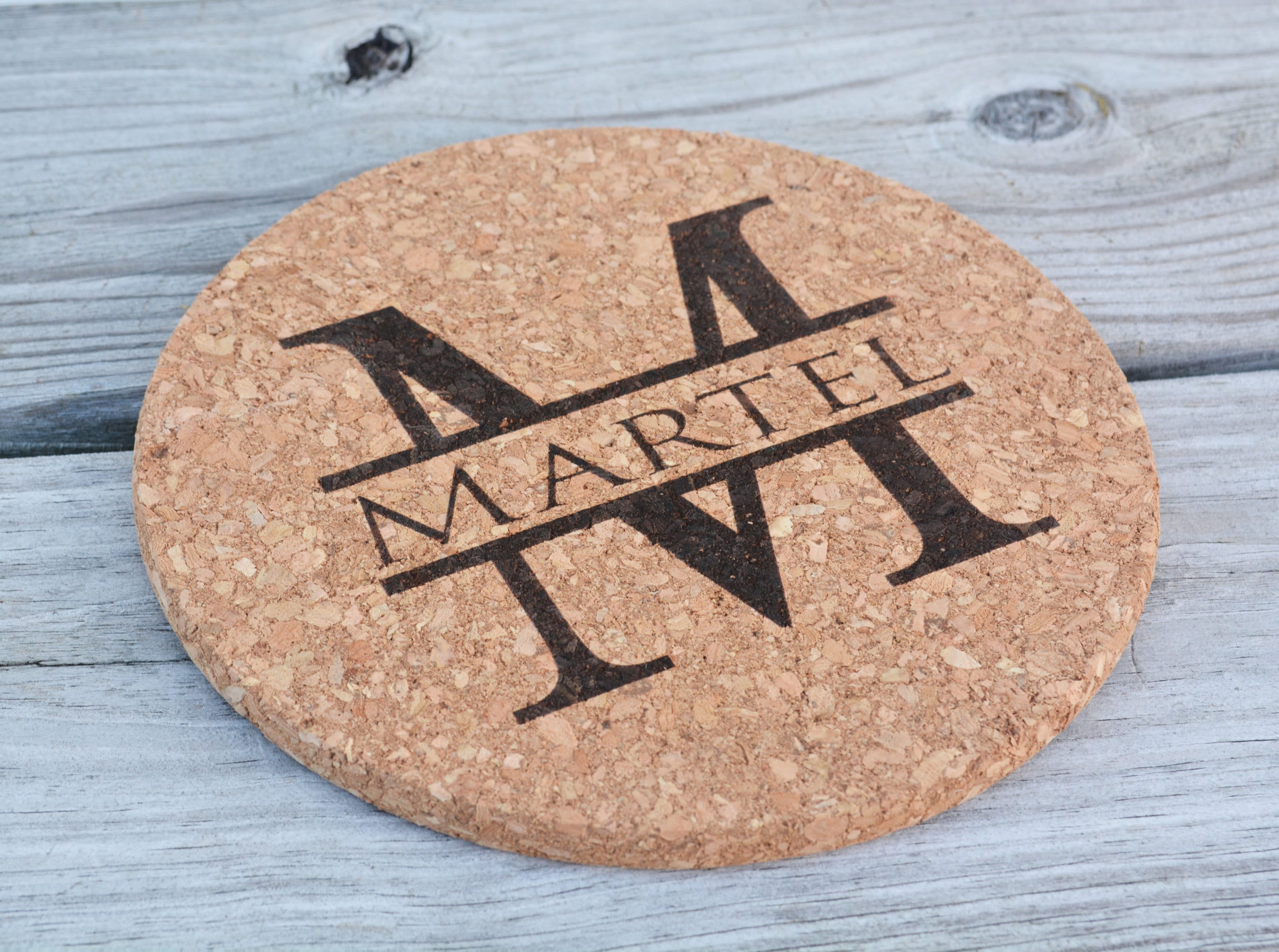 Personalized Trivet Monogrammed Cork Trivet Engraved Trivet Etsy