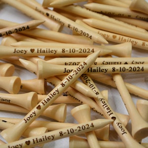 50 Personalized Golf Tees, Wedding Favors, Fathers Day, Best Man, Groomsmen, Wedding, Golf, Engraved Golf Tees, Custom 2 3/4" Golf Tees