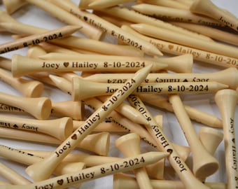 50 Personalized Golf Tees, Wedding Favors, Fathers Day, Best Man, Groomsmen, Wedding, Golf, Engraved Golf Tees, Custom 2 3/4" Golf Tees