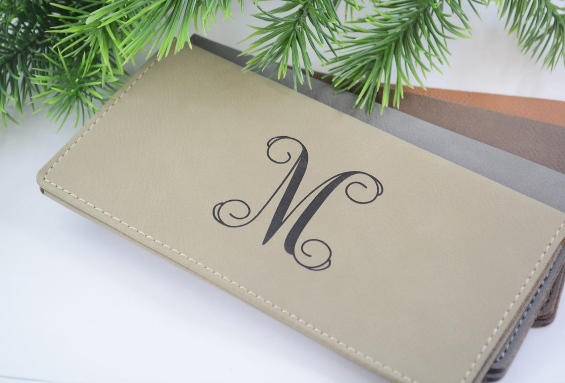 Personalized Checkbook Cover Monogrammed Check Book Cover Etsy
