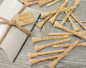 READY to SHIP!! 20 Personalized Golf Tees, Mothers Day, Gift for Mom, Golf Tees for Mom, Engraved Golf Tees, Happy Mother's Day, 2 3/4" Tees