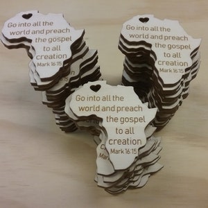 Africa Favors, Personalized Favor Tags, Africa Cutouts, Destination Favors, Wedding Favors, Wood Africa Cutouts, Africa, Africa Tags, 2 inch