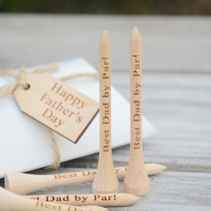 READY to SHIP 20 Personalized Golf Tees, Fathers Day, Gift for Dad, Golf Tees for Dad, Engraved Golf Tees, Happy Father's Day, 2 3/4 Tees zdjęcie 5