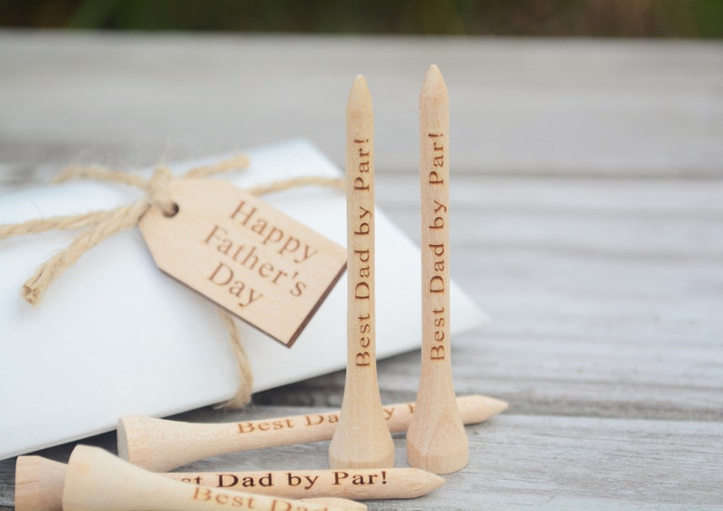 READY to SHIP 20 Personalized Golf Tees, Fathers Day, Gift for Dad, Golf Tees for Dad, Engraved Golf Tees, Happy Father's Day, 2 3/4 Tees zdjęcie 5