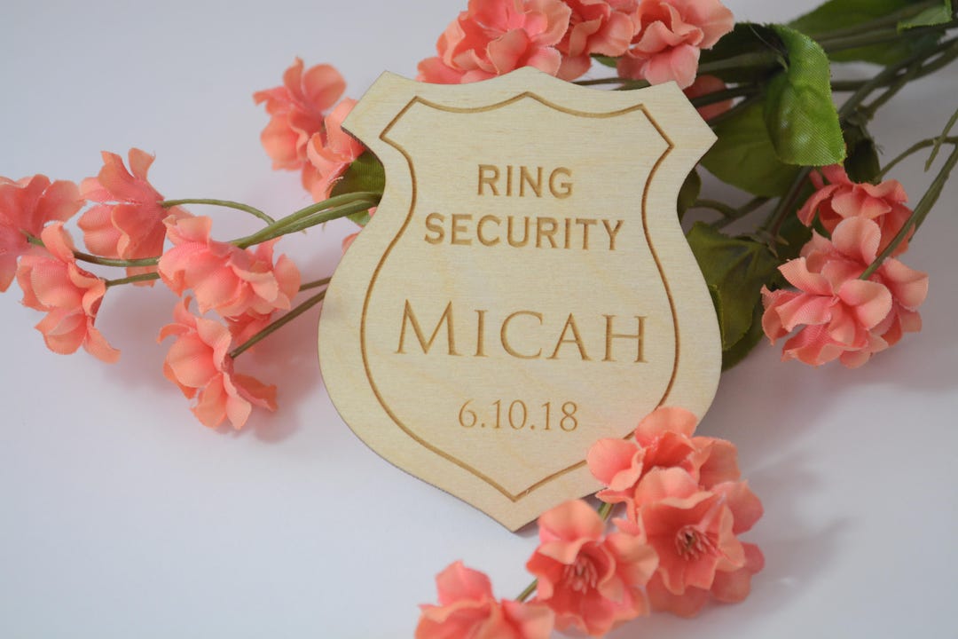 Ring Bearer Badge, Ring Security Badge, Police Badge, Personalized
