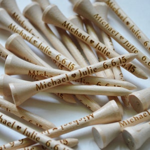 20 Personalized Golf Tees, Wedding Favors, Fathers Day, Birthday, Best Man, Groomsmen gift, Golf, Engraved Golf Tees, Custom 2 3/4&quot; Golf Tee