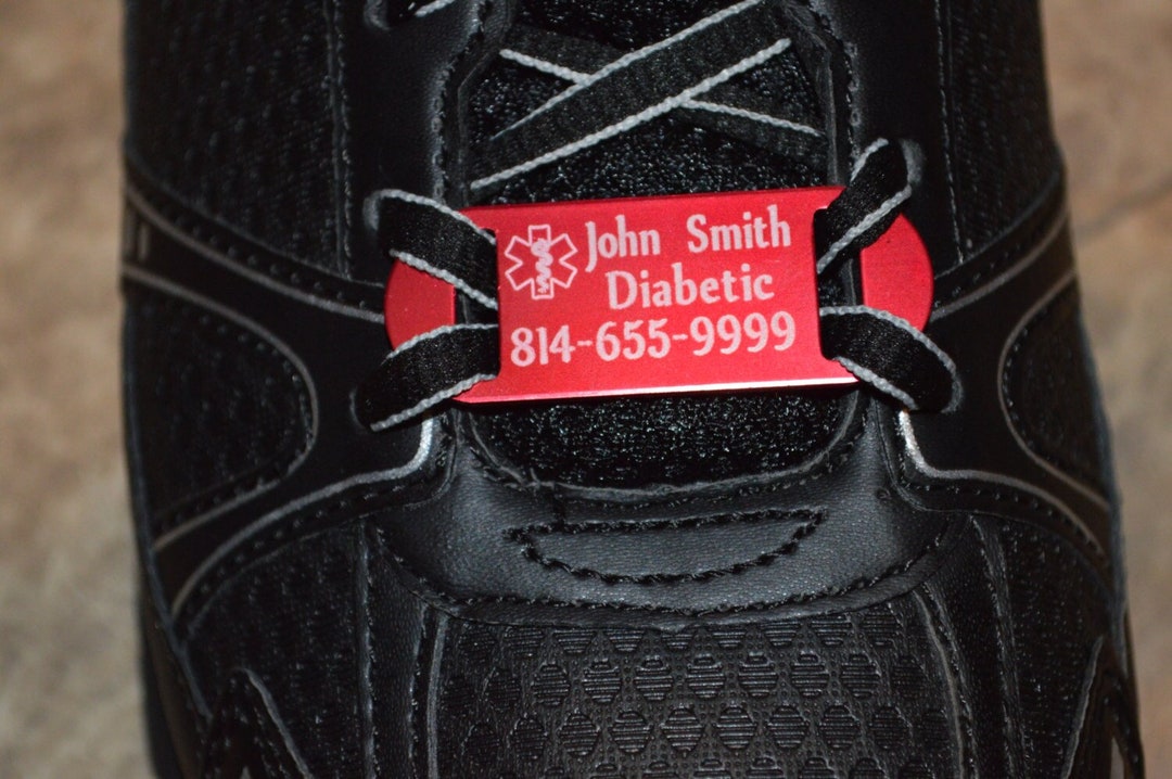Medical Alert Shoe Slider, Medical Shoe Tag, Medical Alert, First Responders Allergy Alert